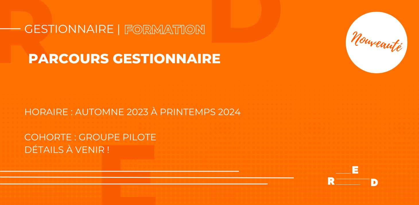 Formation - Parcours gestionnaire | NOUVEAUTÉ