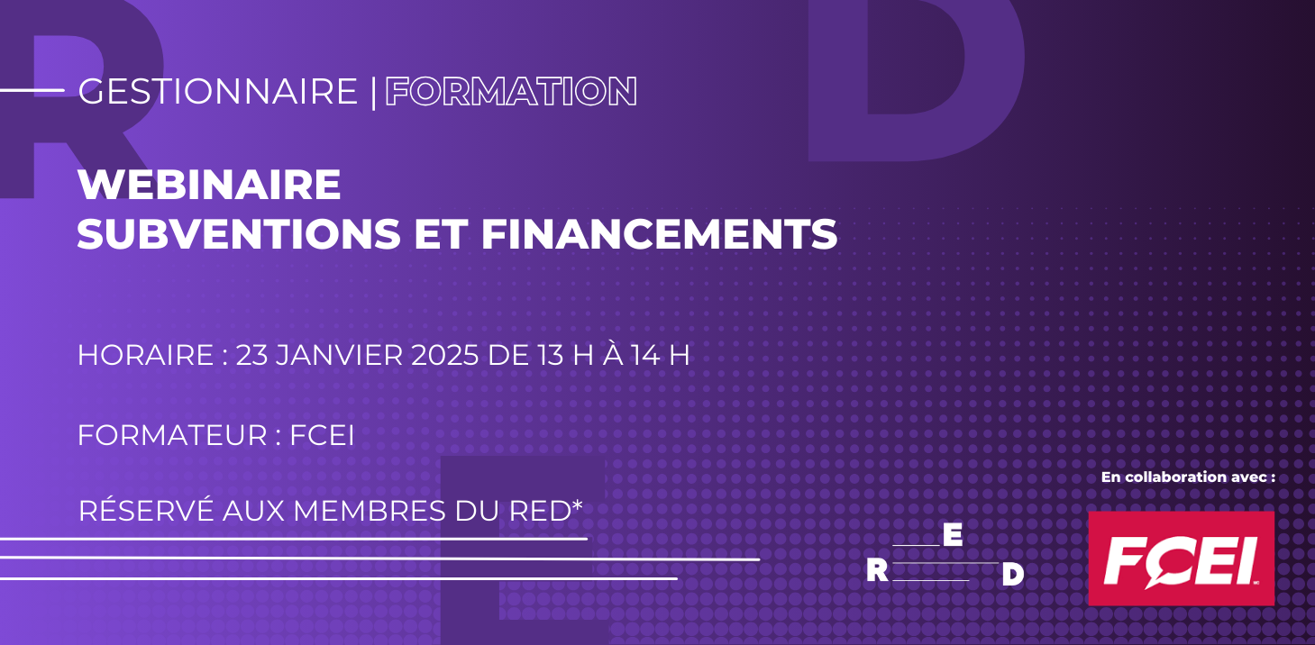 WEBINAIRE | Subventions et financements