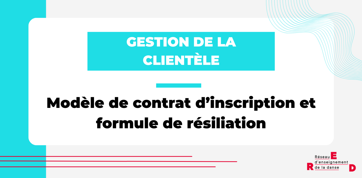 Modèle de contrat d'inscription et formule de résiliation
