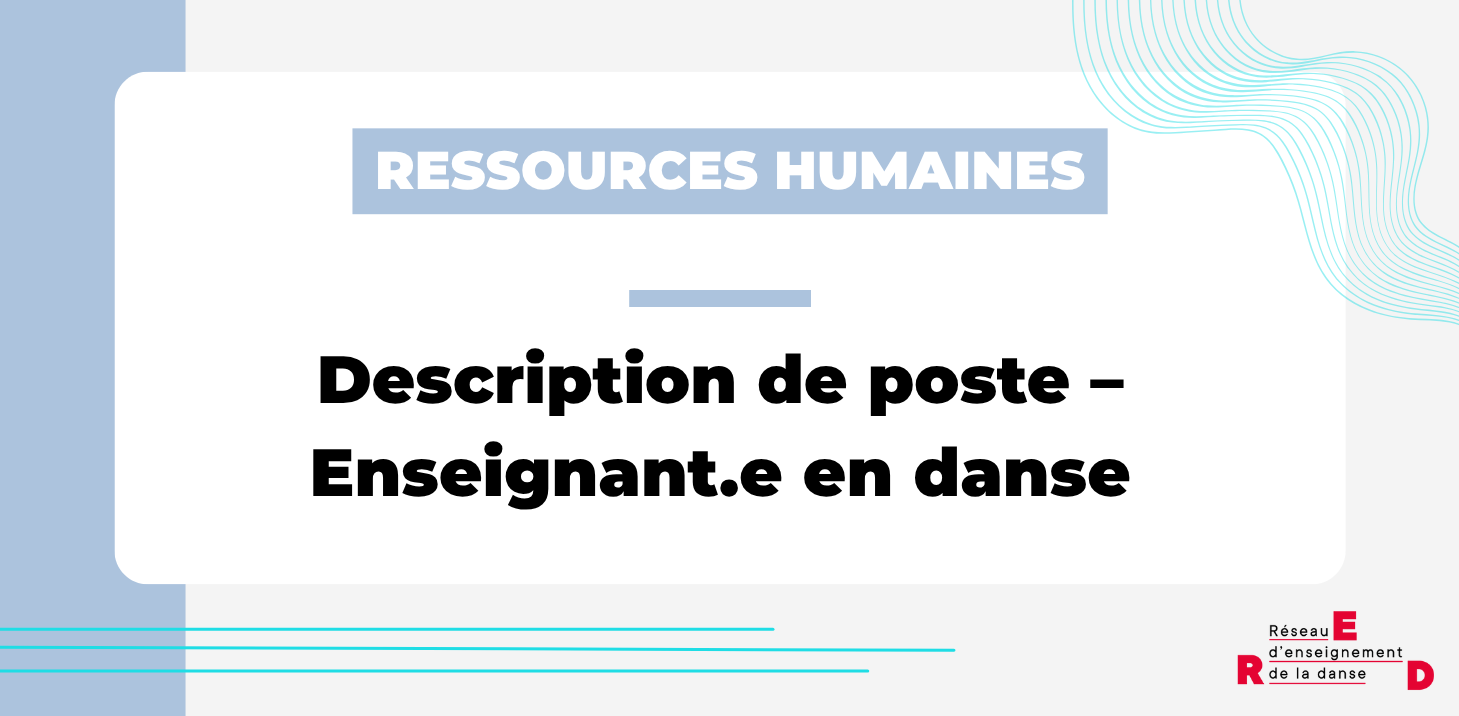 Modèle de description de poste – Enseignant.e en danse