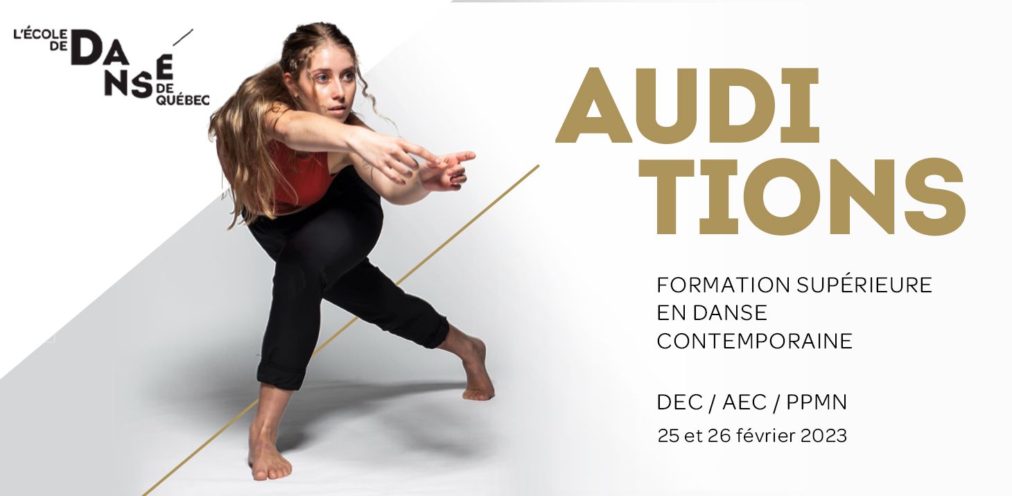 Auditions à la Formation supérieure en danse contemporaine de L’École de danse de Québec