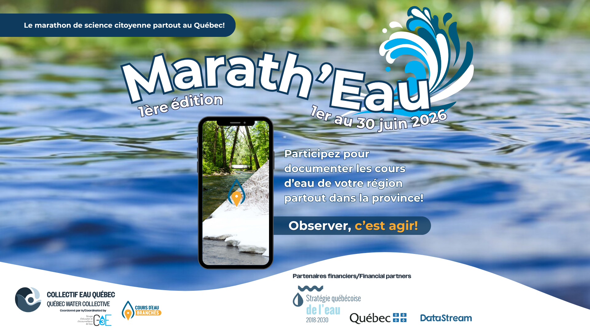 Marath'Eau 2026 – Marathon de science participative pour la santé de nos cours d’eau