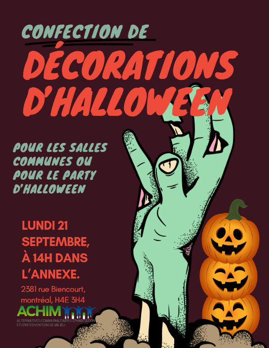 Confection de décorations d'halloween