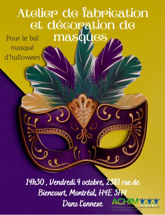 Atelier de fabrication de masques