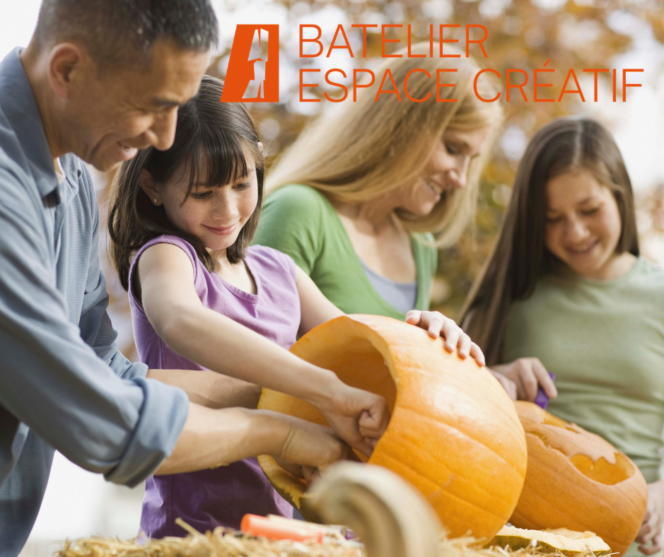 Sculpture sur courge et citrouille en famille