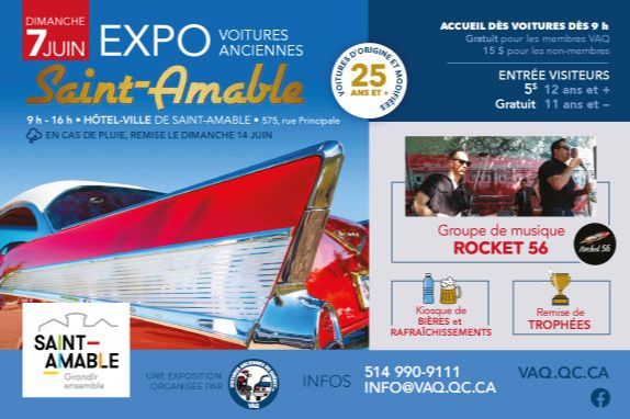 VAQ - Expo de voitures anciennes à St-Amable reportée