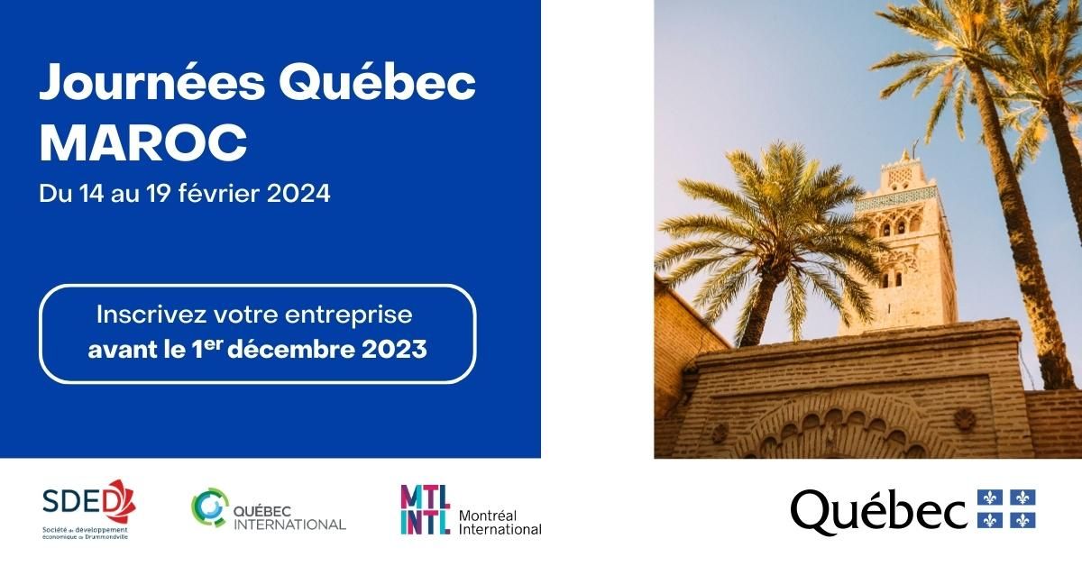 Inscription aux Journées Québec MAROC (entretiens en février 2024