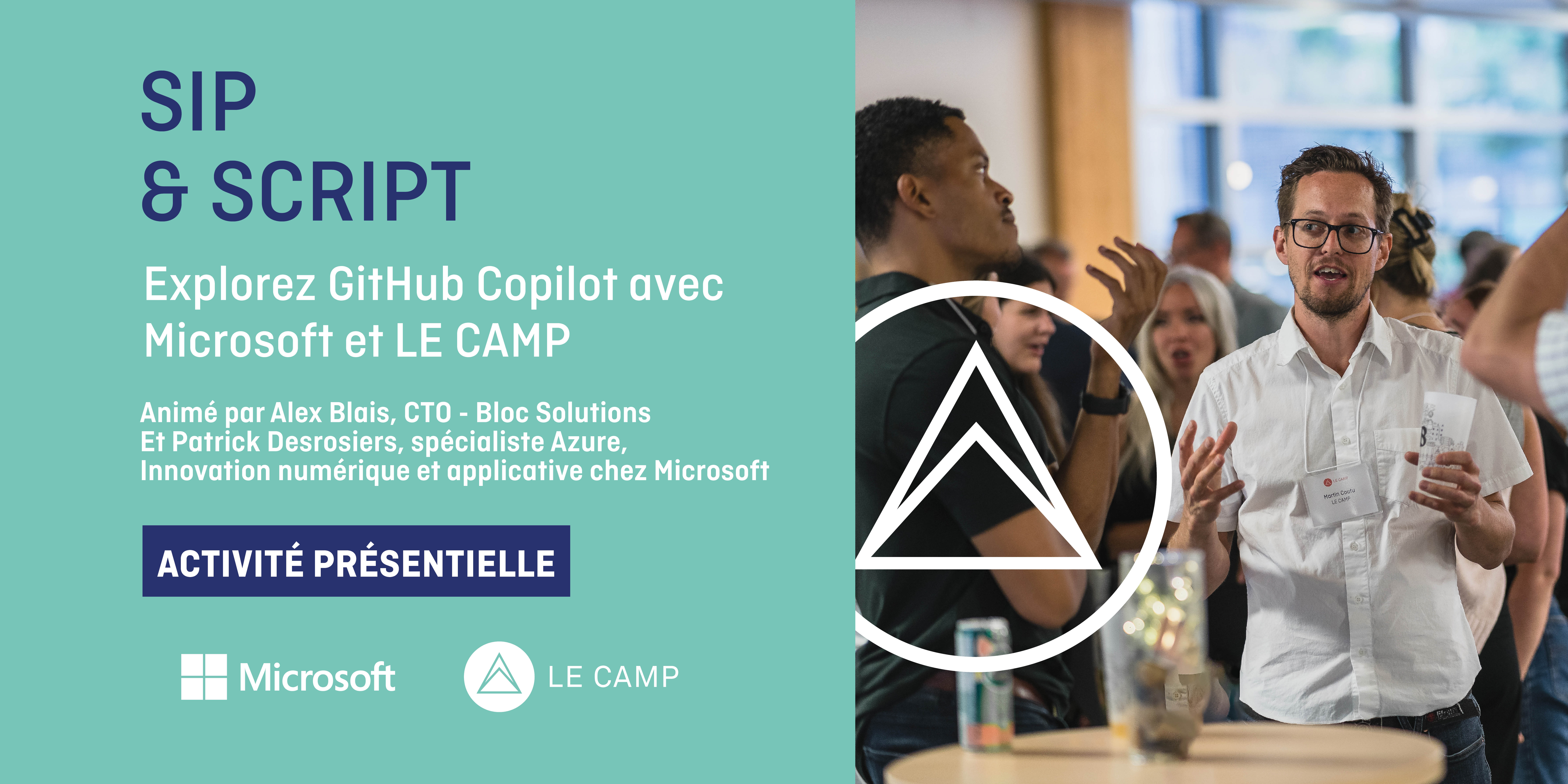 Sip & Script: Explorez GitHub Copilot avec Microsoft et LE CAMP