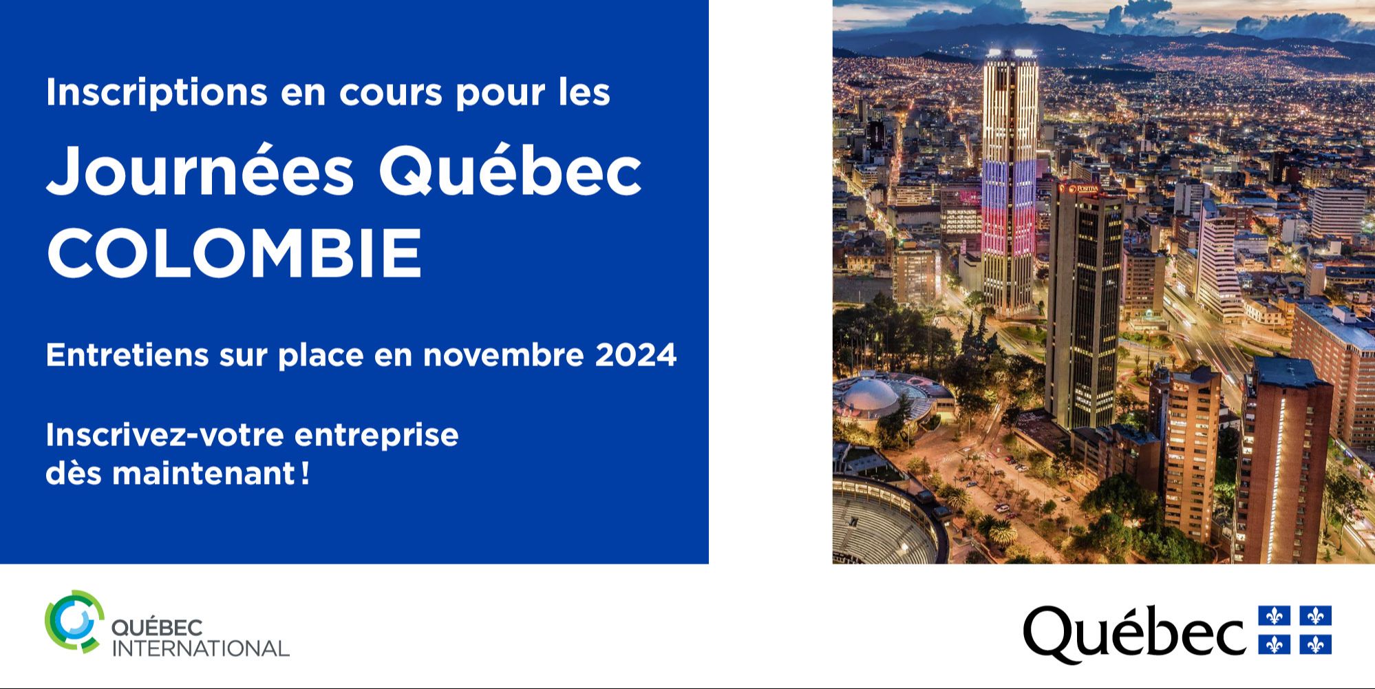Inscription aux Journées Québec COLOMBIE (entretiens en novembre 2024)