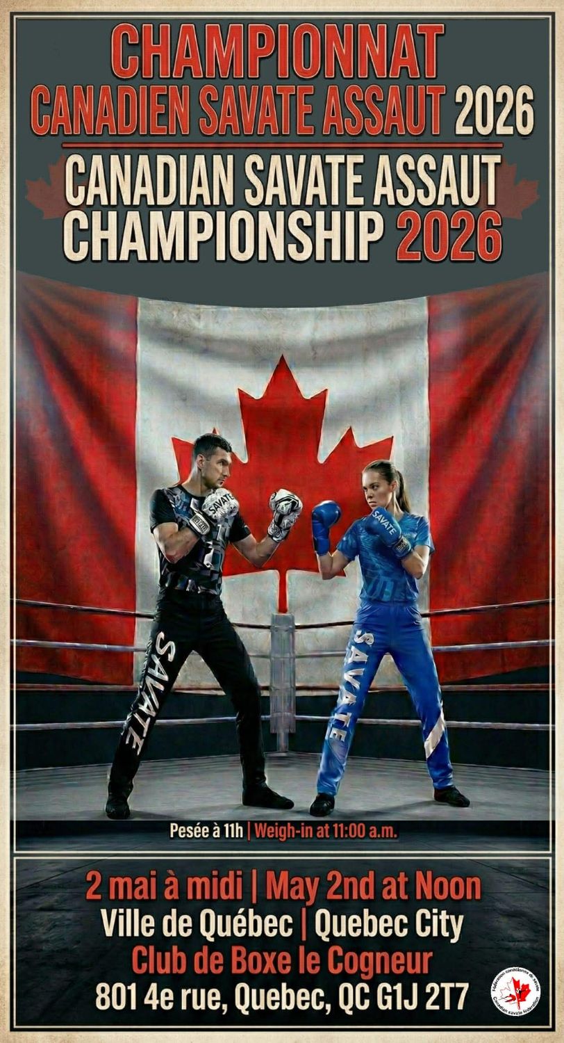 Championnat canadien-Canadian championship et Open SAVATE 2026