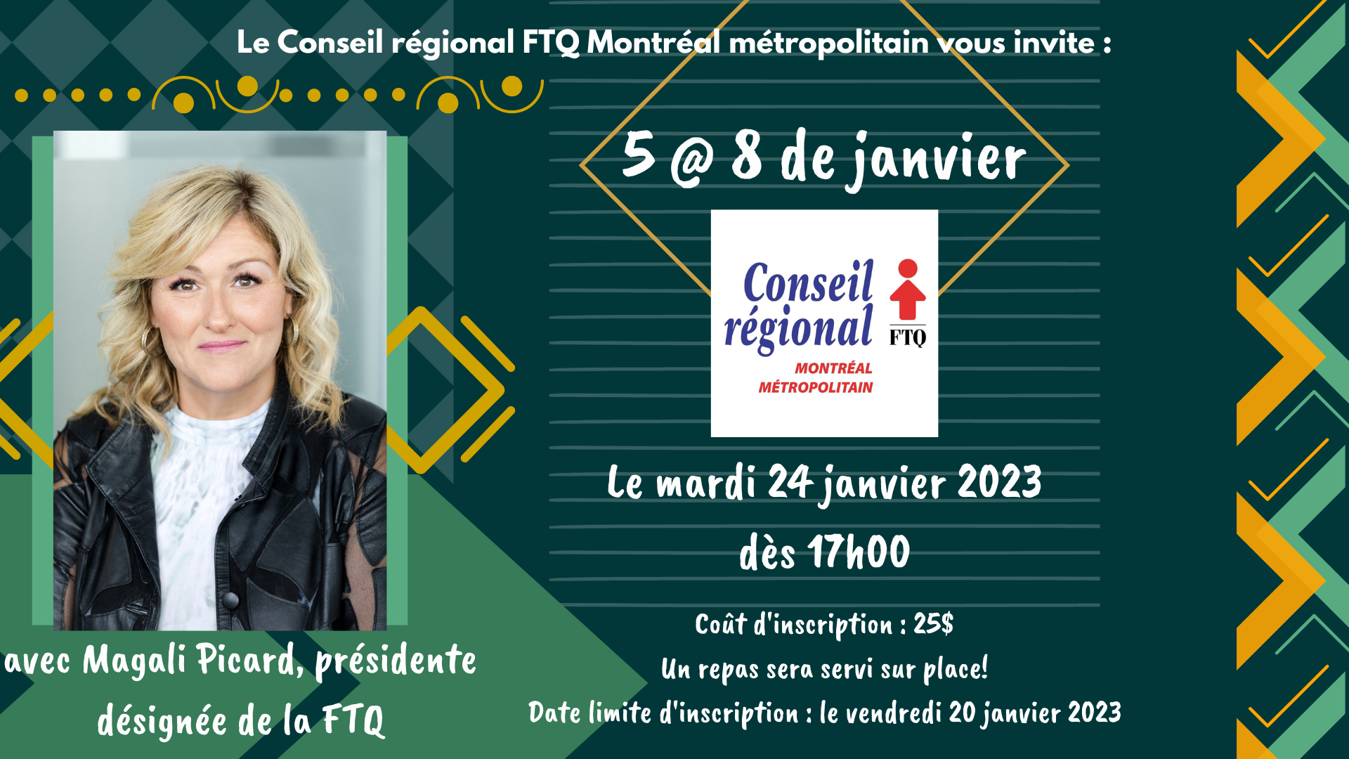 5 @ 8 de janvier du Conseil régional FTQ Montréal métropolitain