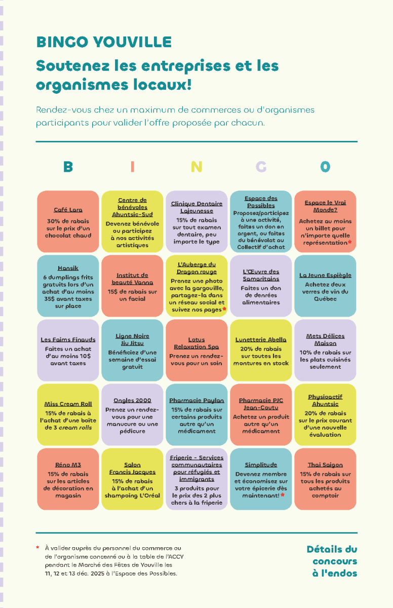 Rendez-vous chez un maximum de commerces ou d'organismes participants pour valider l'offre proposée par chacun