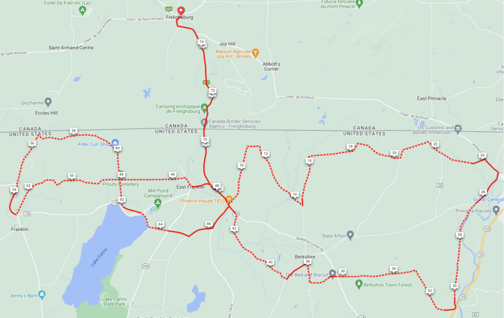 Gravier : Frelighsburg / Richford West USA