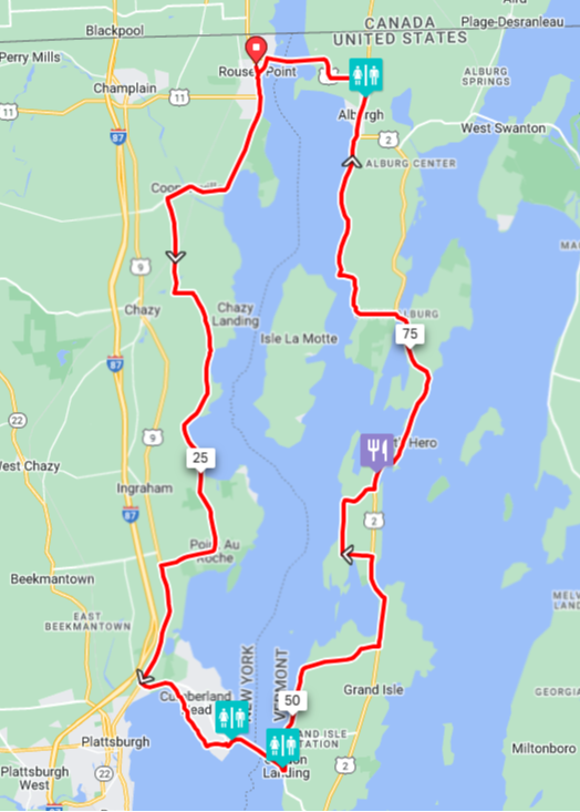 Route : Lac Champlain - USA