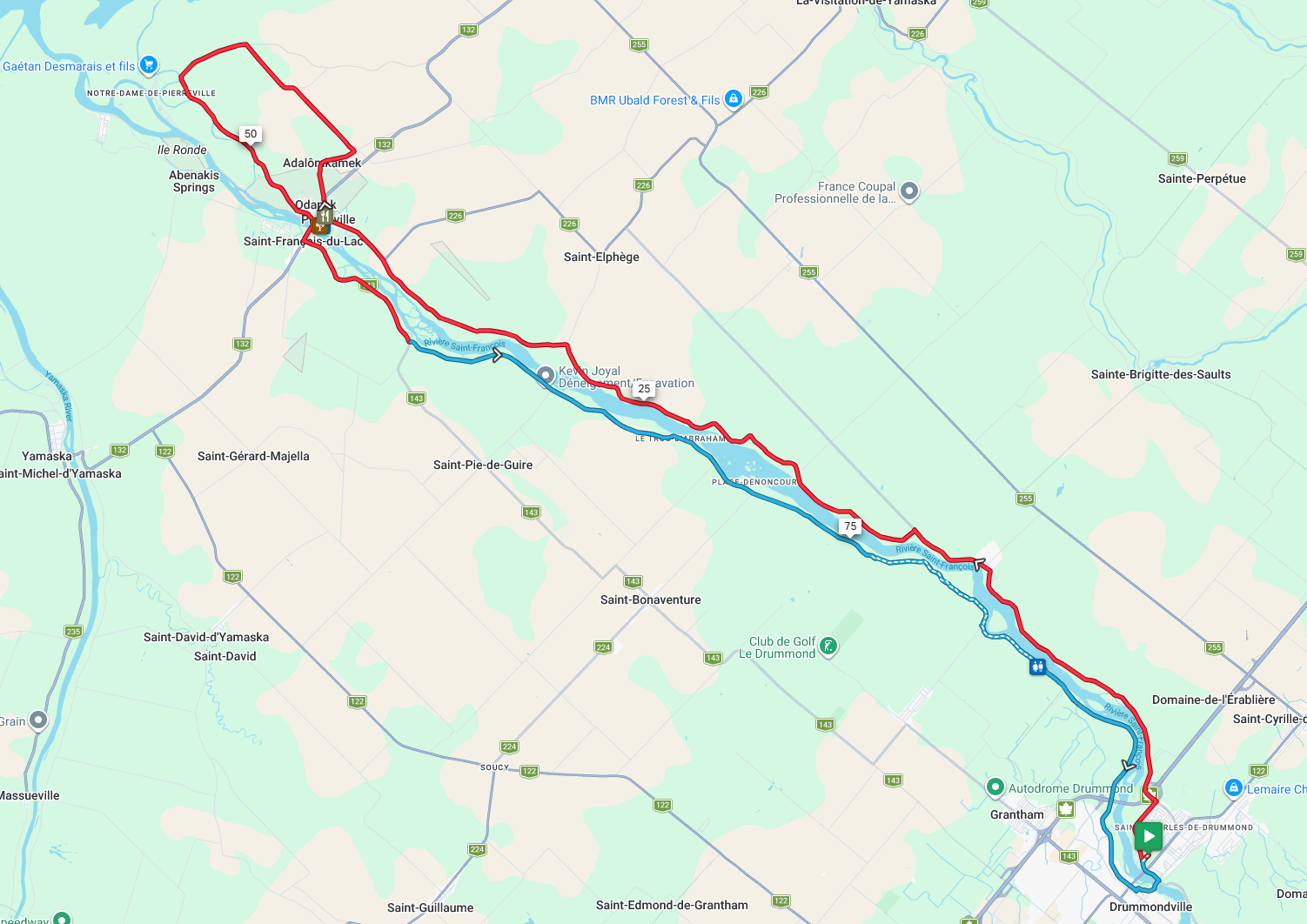 Route : nouveauté - Drummondville - Pierreville