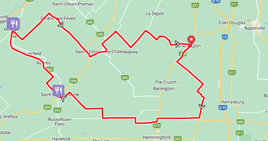 Route : Sherrington - St-Chrysostome