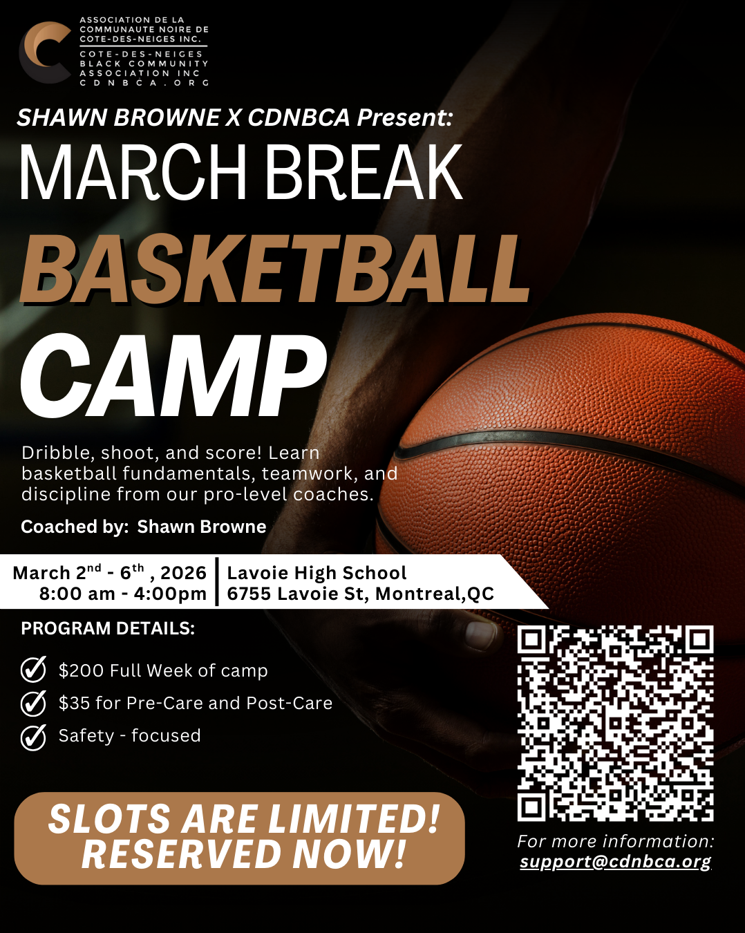 CDNBCA and Shawn Browne: March Break Basketball Camp