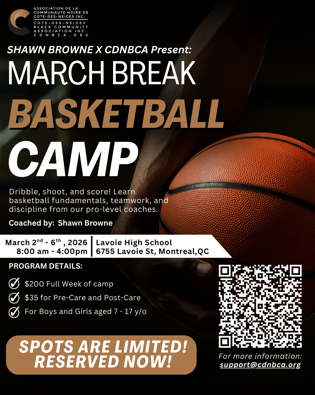 CDNBCA and Shawn Browne: March Break Basketball Camp