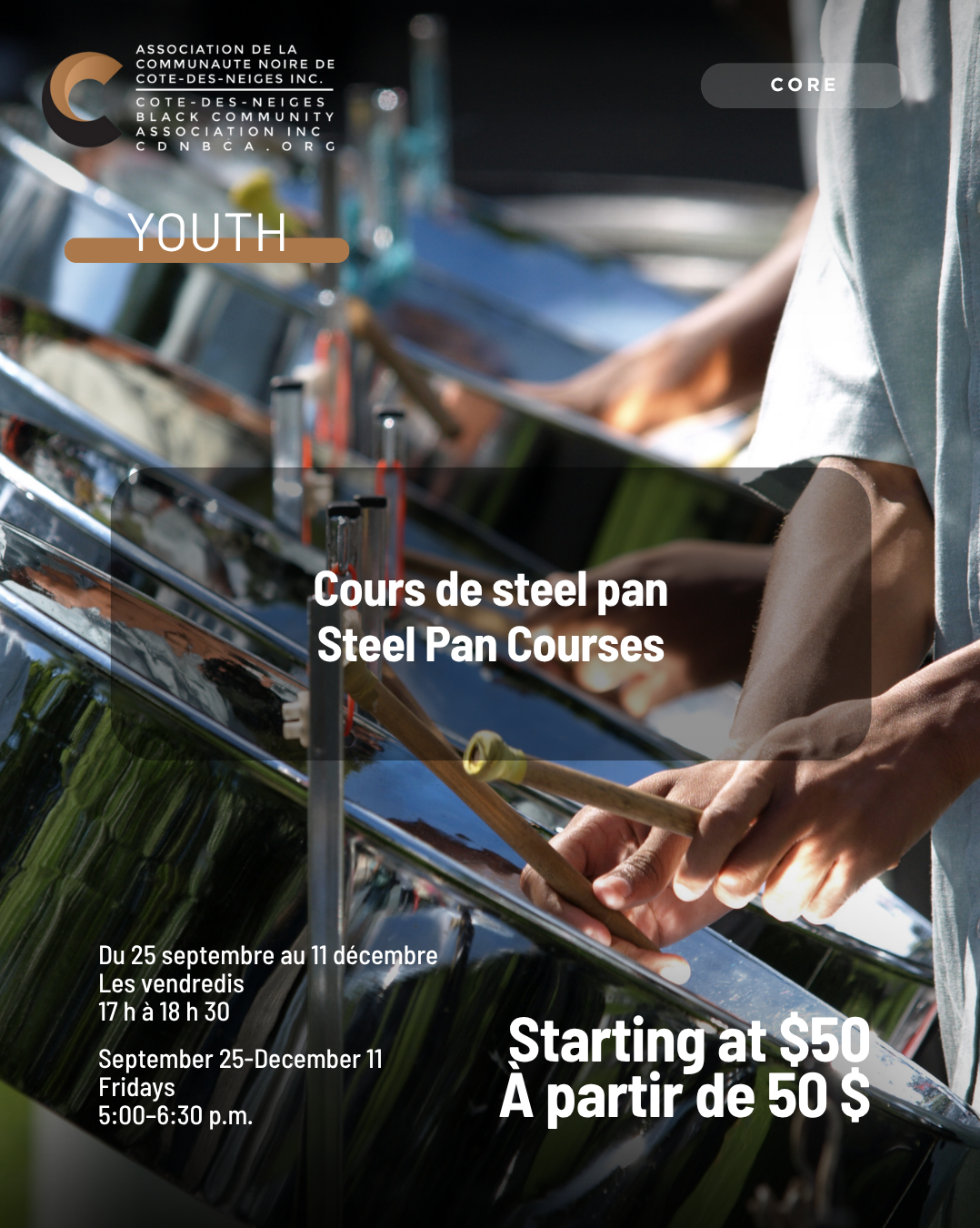 Youth Steel Pan Courses - FALL