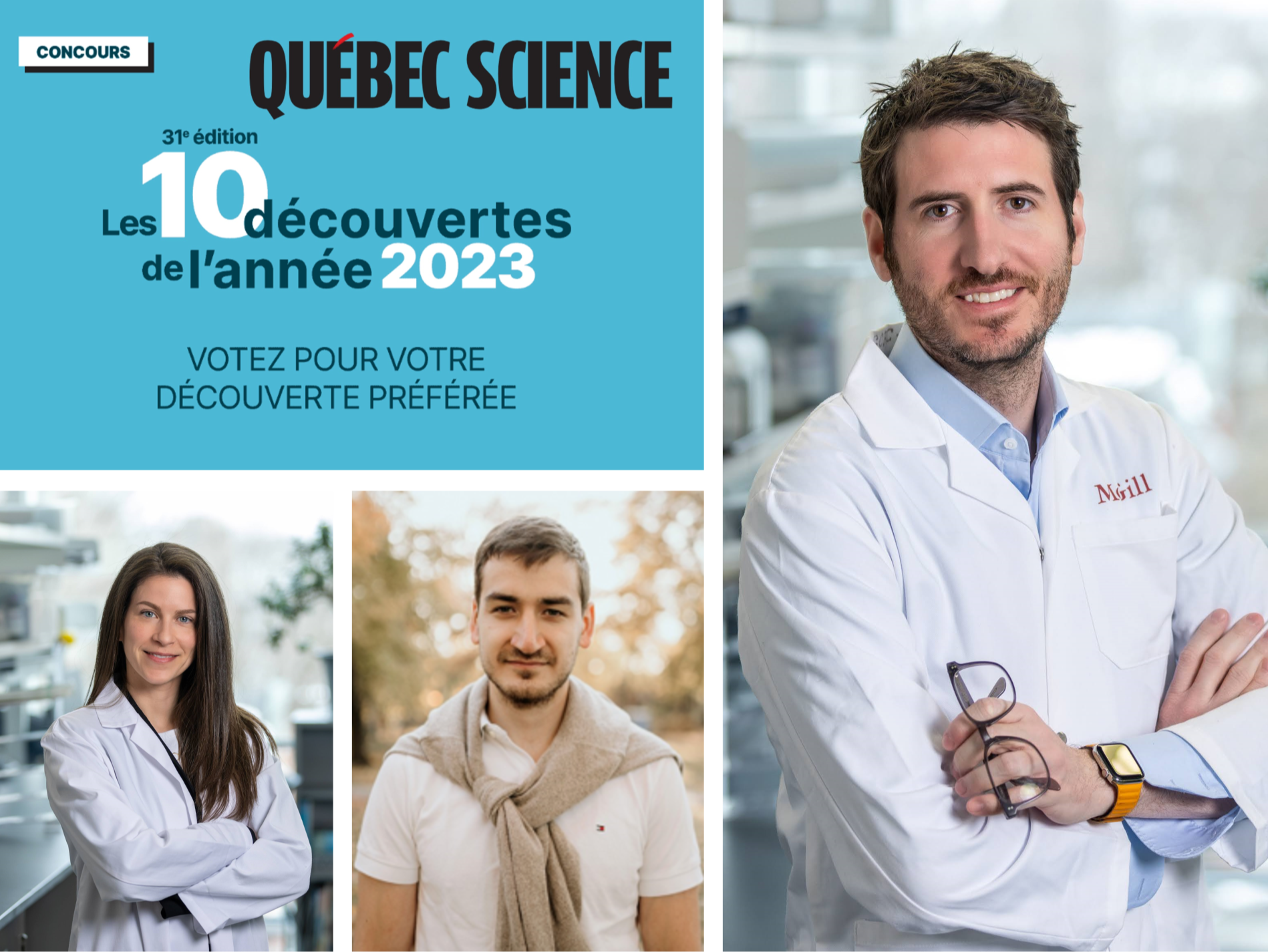 Une étude collaborative menée par des chercheurs de l'Université McGill et de l'Université Laval a été nominée pour la découverte de l'année par le magazine Québec Science