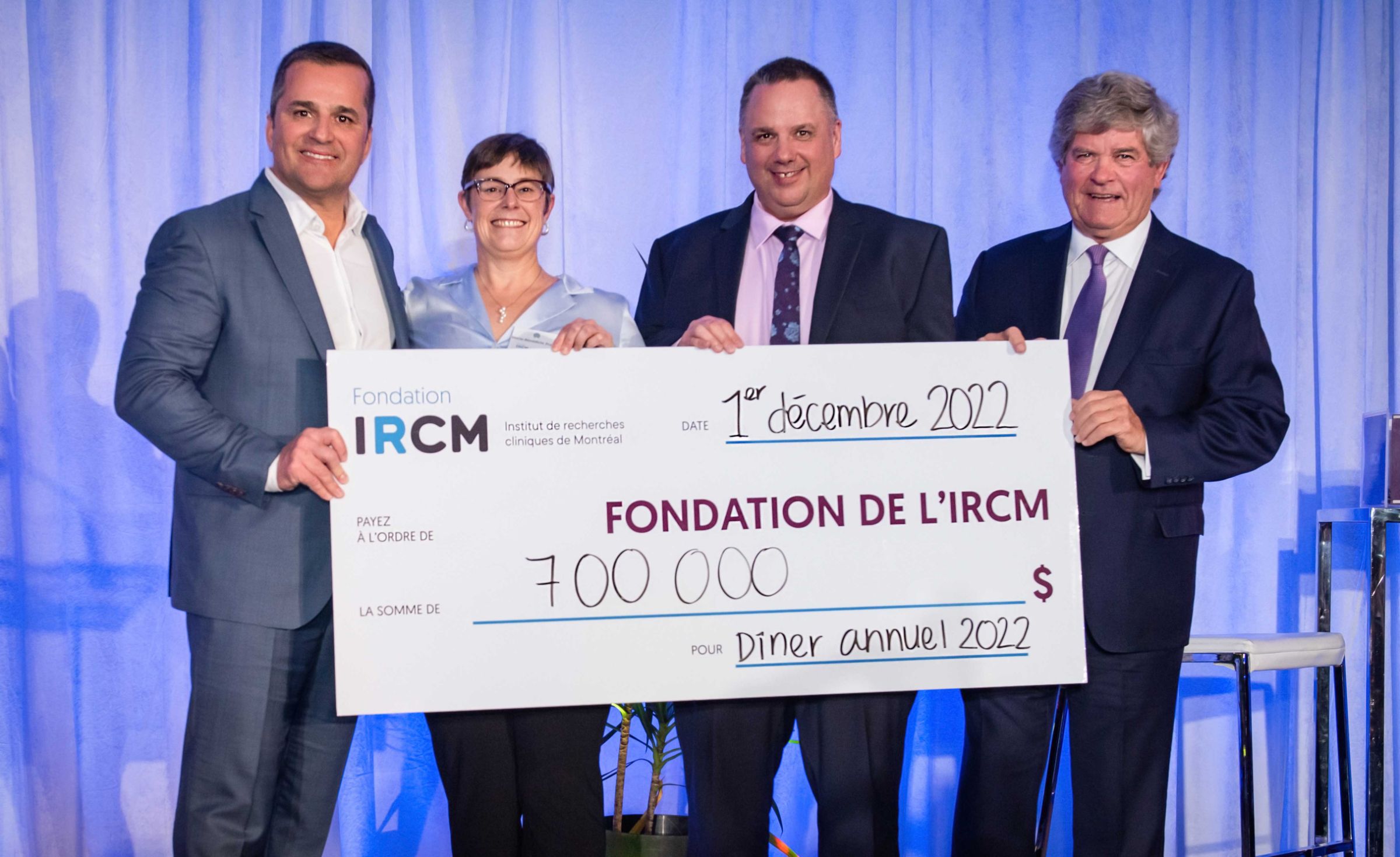 Diner annuel de la Fondation de l’IRCM : 700 000 $ au profit de la recherche en santé!