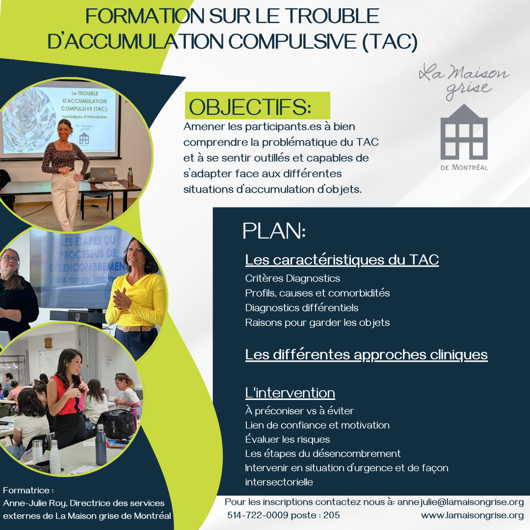 Formation sur le Trouble d'accumulation compulsive 17 juin (Montréal) 9h à 16h30