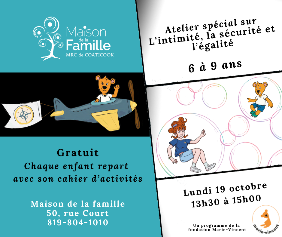 Atelier sur l’intimité, la sécurité et l’égalité pour les enfants de 6 à 9 ans