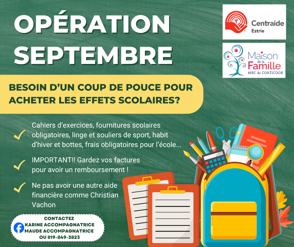 Inscription Opération septembre
