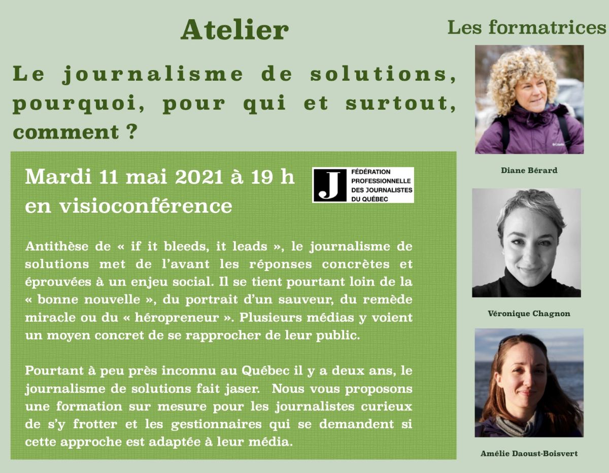 Atelier « Le Journalisme De Solutions, Pourquoi, Pour Qui Et Comment