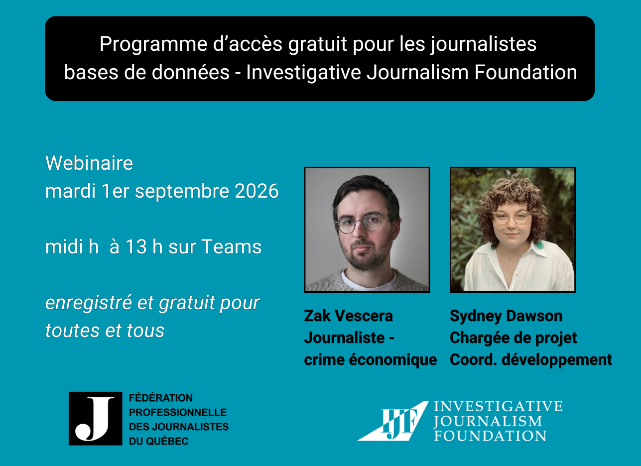 Accès gratuit pour les journalistes - bases de données - Investigative Journalism Foundation