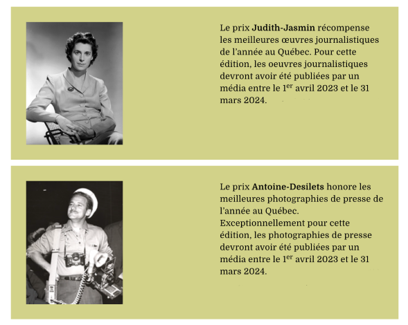 Séance d'information - Prix Judith-Jasmin et Antoine-Desilets