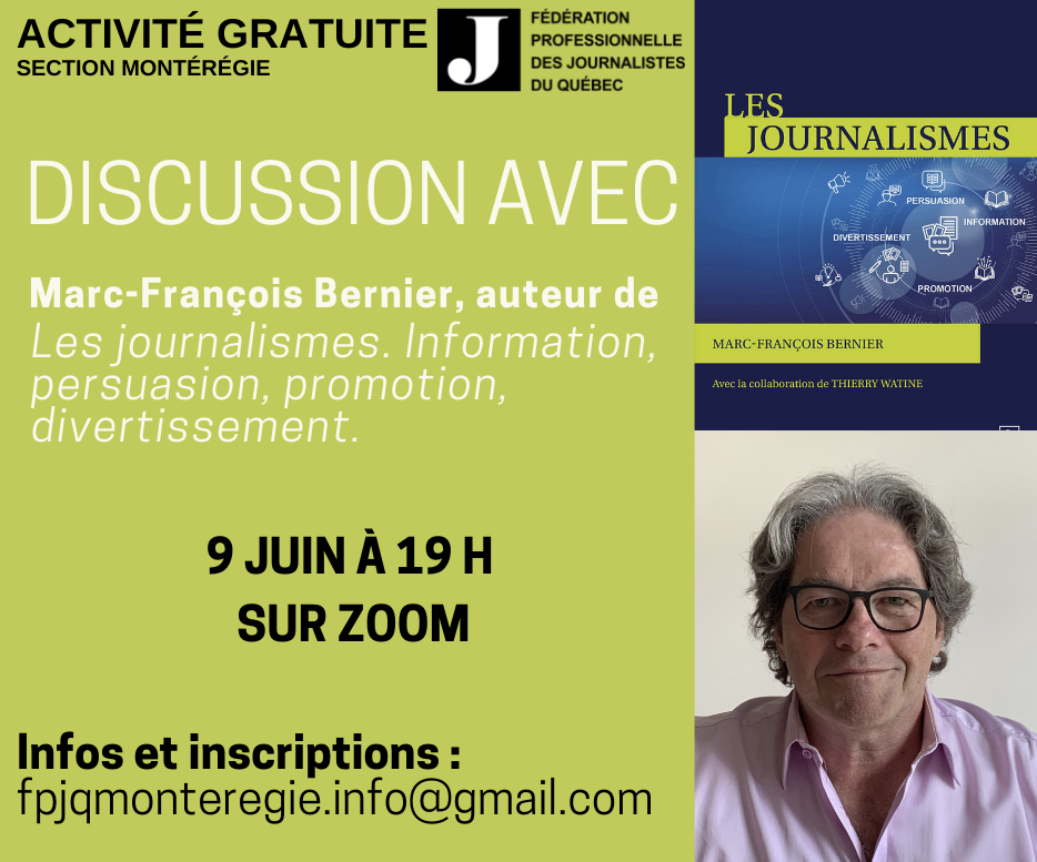 Rencontre avec Marc-François Bernier, auteur de Les journalismes