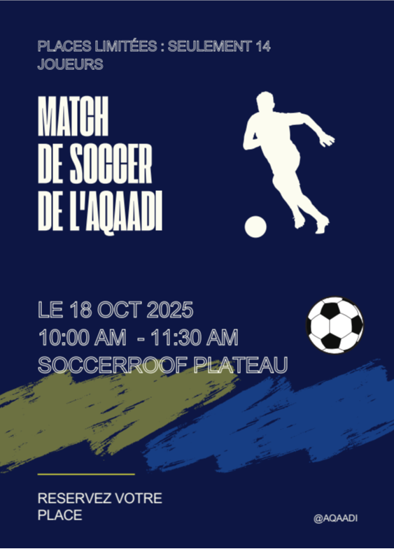 Match de soccer amical de l’AQAADI