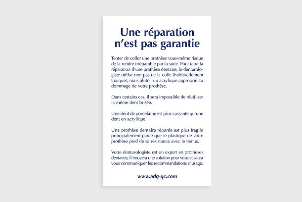 Une réparation n’est pas garantie