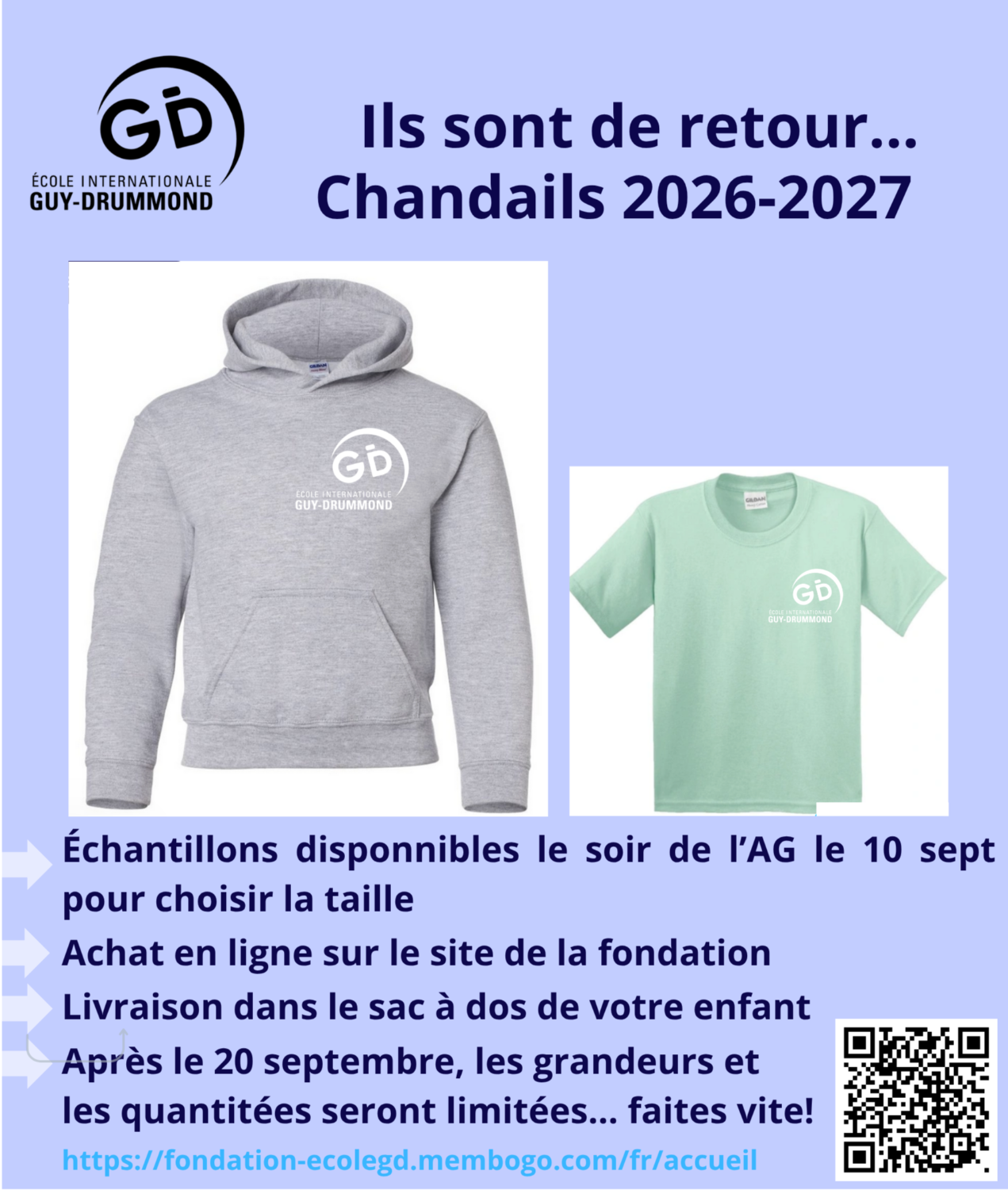 Vente de chandails Guy-Drummond 2026-2027