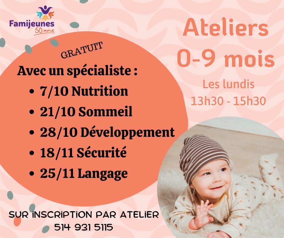 Ateliers 0-9 mois automne 2024