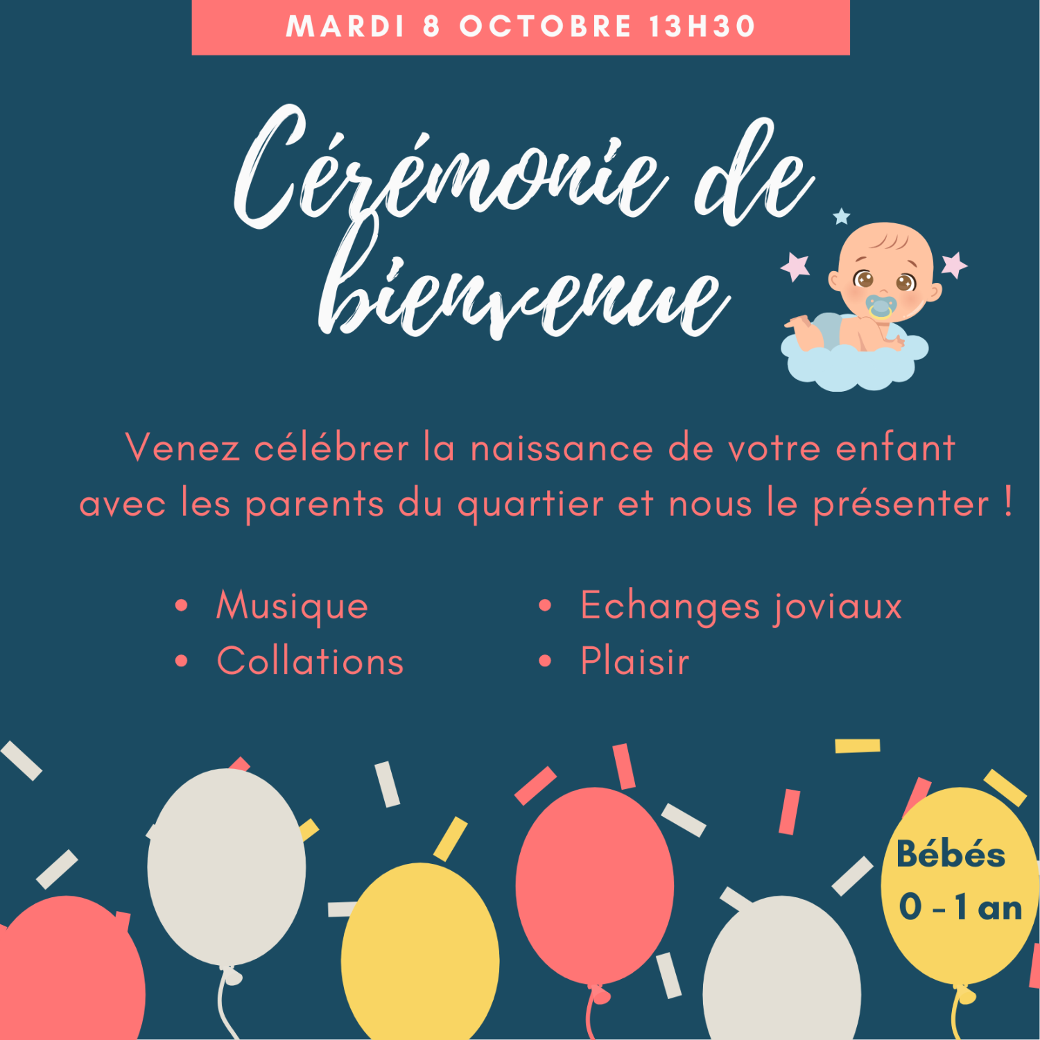 Cérémonie de bienvenue bébé 0-1 an