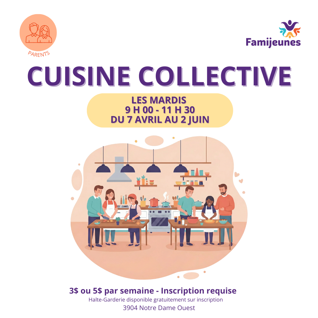 Préinscription Cuisine collective Printemps 2026