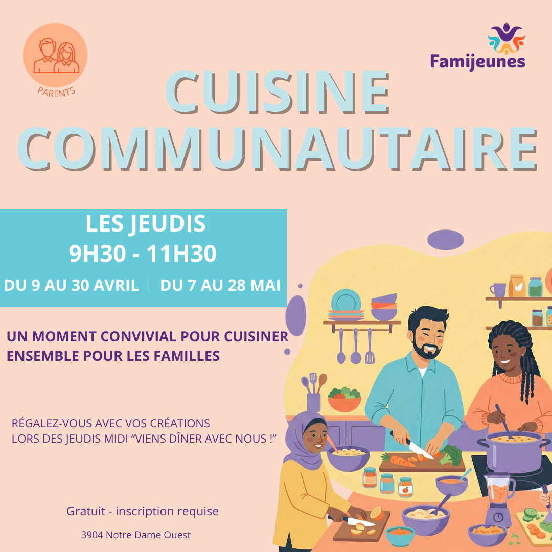 Cuisine communautaire Avril 2026