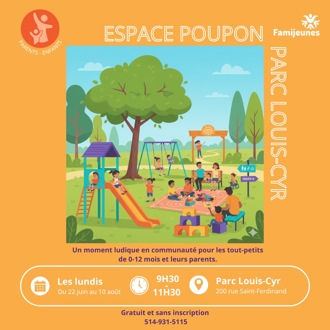 Espace poupon au parc été 2026