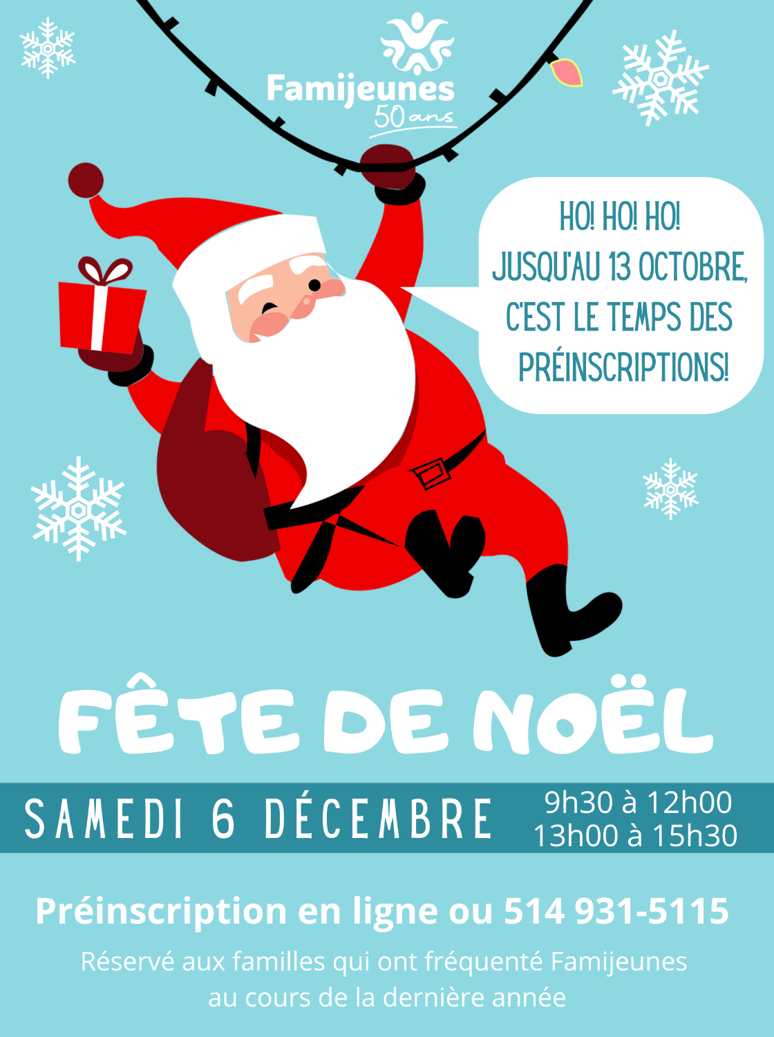 Préinscriptions - Fête de Noël 2025