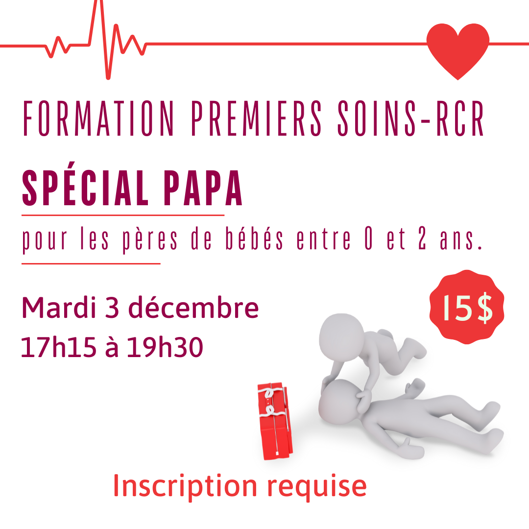 Formation RCR spécial papa en français- mardi 3 décembre