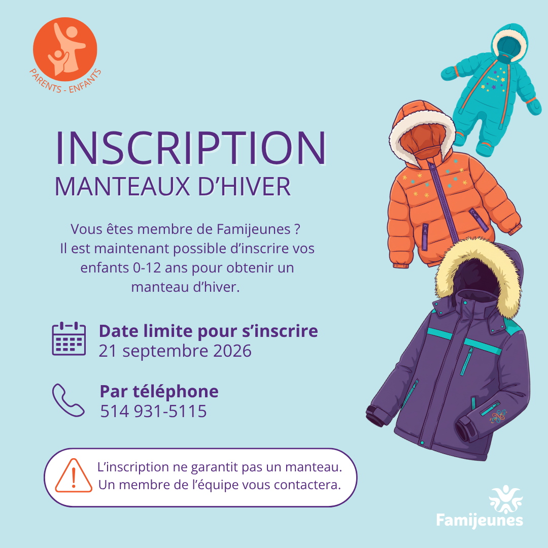 Inscription manteaux d'hiver Automne 2026