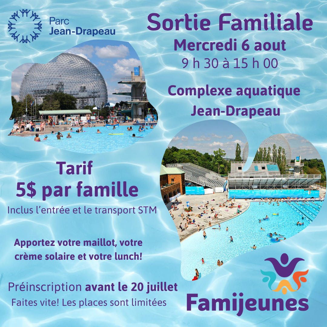 Préinscriptions - Complexe Aquatique Jean-Drapeau 2025