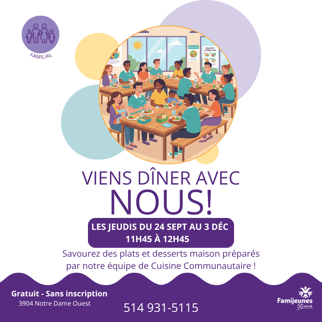 Viens dîner avec nous! Automne 2026