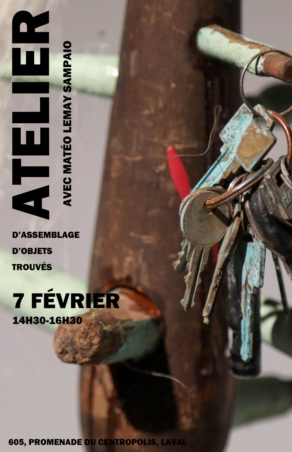 Atelier d'artiste - Assemblage d'objets trouvés