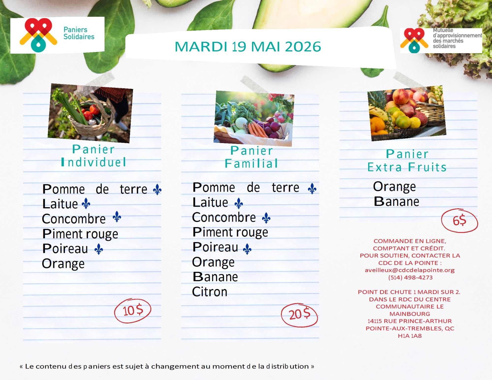 Paniers solidaires - 19 mai 2026