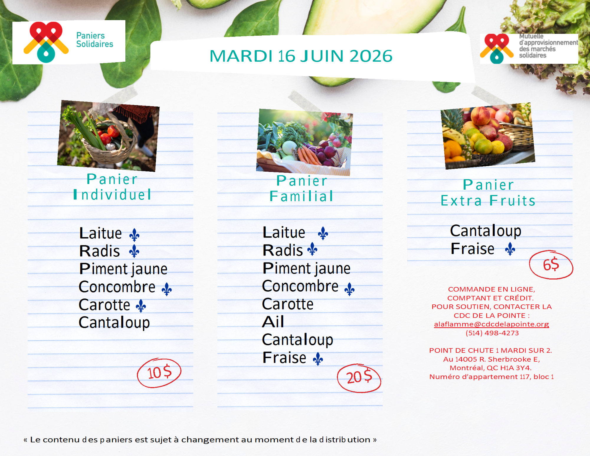 Paniers solidaires - 16 juin 2026
