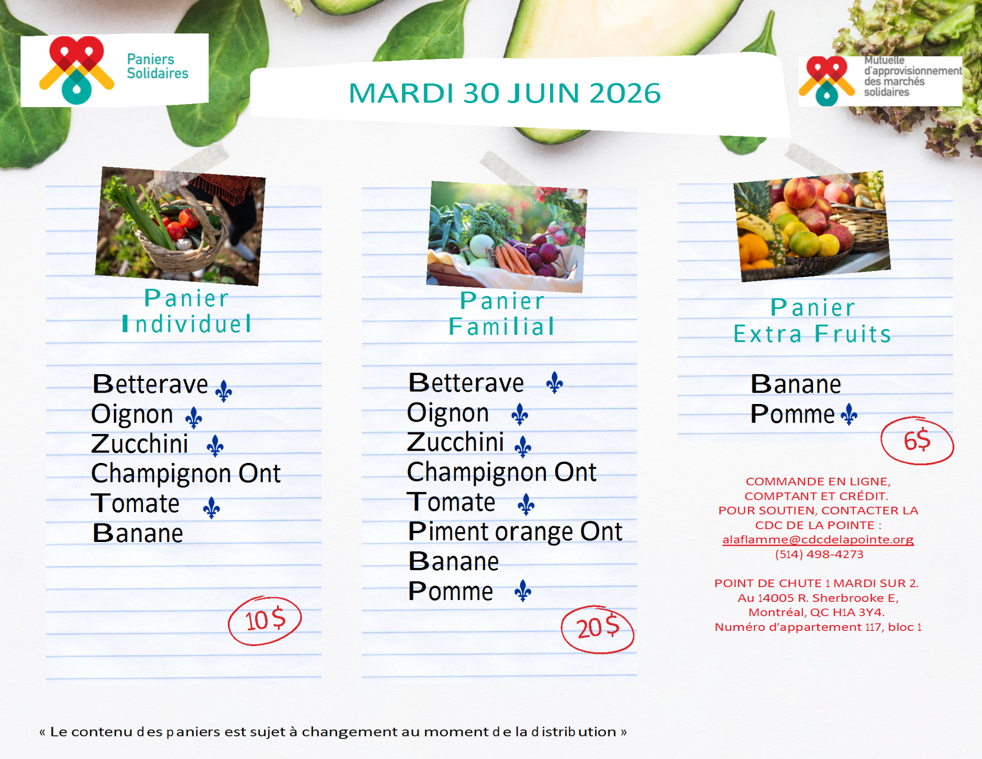 Paniers solidaires - 30 juin 2026