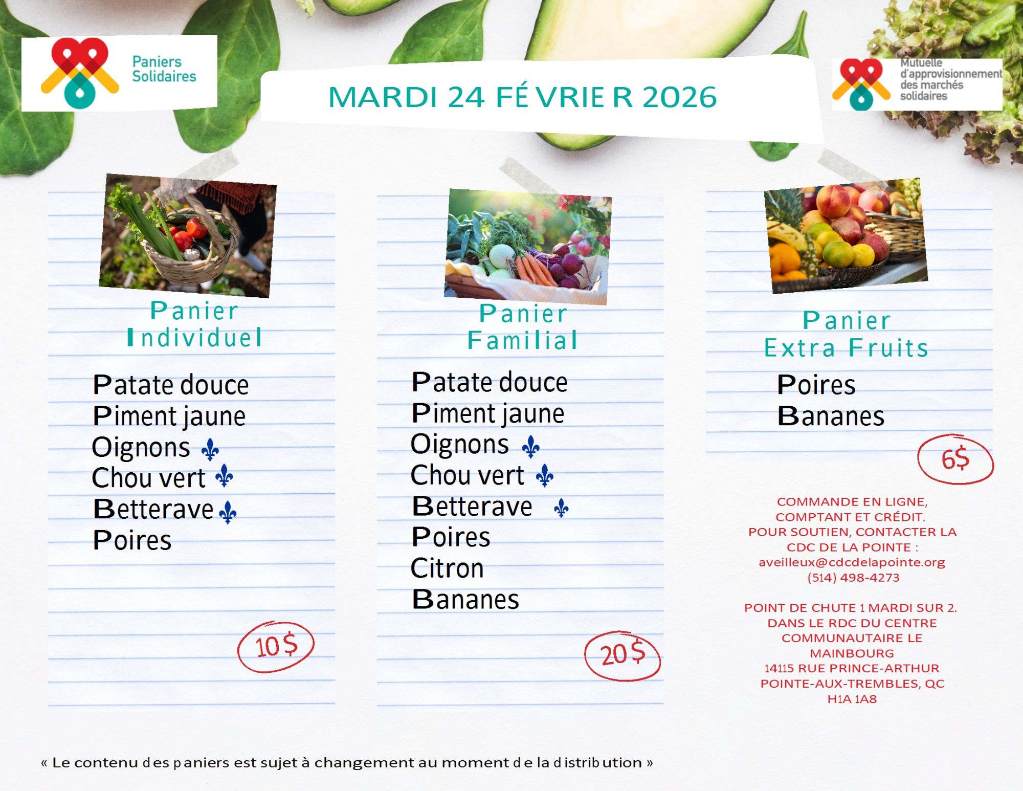 Paniers solidaires - 24 février 2026